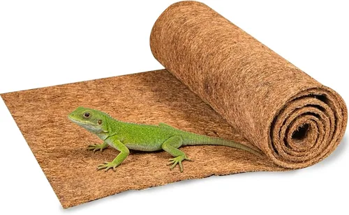 Vista 11 de Hamiledyi Alfombra de reptil de 78.7 x 11.8 pulgadas, sustrato de fibra de coco, gran ropa de cama de serpiente, tapete de rollo de forro de coco