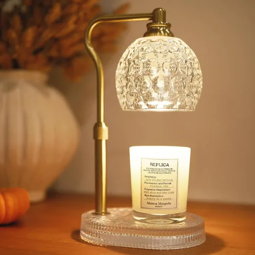 Vista 10 de Lámpara calentadora de velas con temporizador y atenuador, lámpara de vidrio para velas de tarro, MEJORADA con 3 bombillas, calentador eléctrico