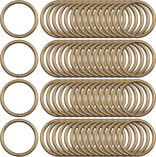 Vista 15 de Kit de 60 anillos de metal para cinturones, pasadores o anillos para macramé, cinturón de campamento, correas de perro, accesorios de sable de luz