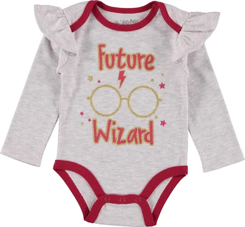 Vista 2 de Harry Potter Conjunto de 3 piezas de ropa para bebé niña con mameluco, leggings y diadema para regalos para niñas