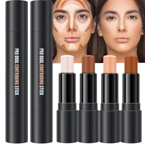 Vista 17 de evpct 2En1 Crema Barra de Contorno y Corrector para Maquillaje Facial Kit de Crema para Principiantes Crema de Contorno y Barra de Iluminación
