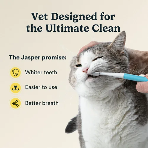 Vista 4 de Jasper Complete Pet Dental Care Kit for Dogs & Cats, Microbrush Toothbrush, 2 Replaceable Heads, Double Enzymatic Bacon Dog Toothpaste 3.5oz & 360°