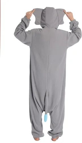 Vista 6 de DELEY Unisex Elephant Costume Adult Onesie, One Piece Pajamas, Halloween Cosplay Costumes Homewear Jumpsuit
