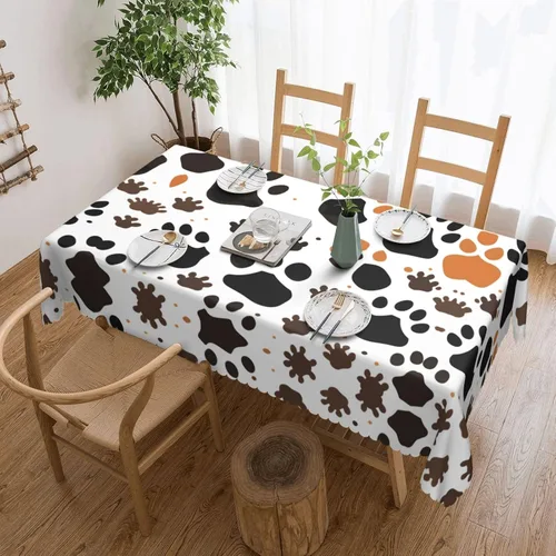 Vista 11 de Mantel rectangular de encaje de poliéster con diseño patriótico de camión del 4 de julio, 54 x 72 pulgadas, resistente a las arrugas, lavable