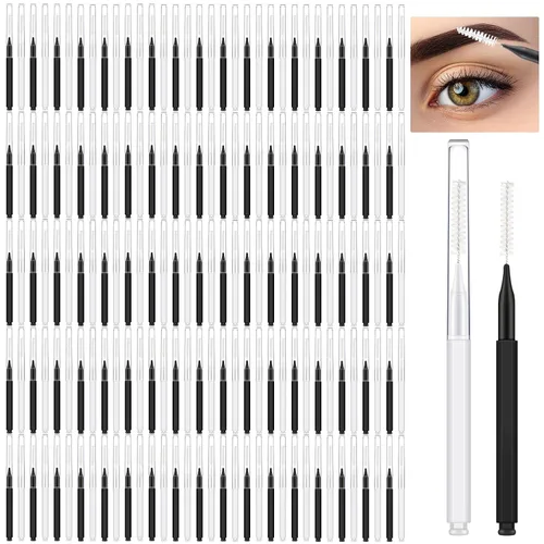 Vista 8 de Patelai 150 piezas de cepillo micro para cejas con tapa, laminación de cejas, carrete de peine de elevación, herramientas de relleno de pestañas