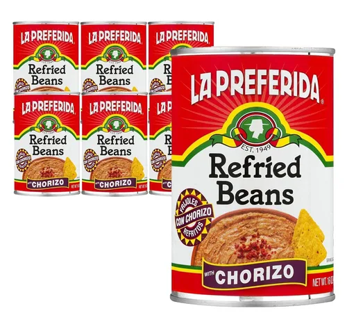 Vista 10 de La Preferida Frijoles refritos, chorizo, 16 oz (paquete de 3)