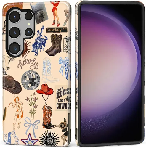 Vista 139 de Funda para Samsung Galaxy S23, Funda Híbrida Resistente 2 en 1 de Cuerpo Completo Resistente a Golpes con Protección Brillante para Samsung Galaxy
