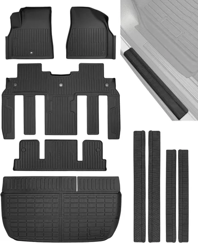 Vista 17 de TAPTES Alfombrillas de Piso para Tesla Model S 2019, 2018, 2017, 2016, 2015, Premium Para Todo Clima Antideslizantes Impermeables Forros de Piso