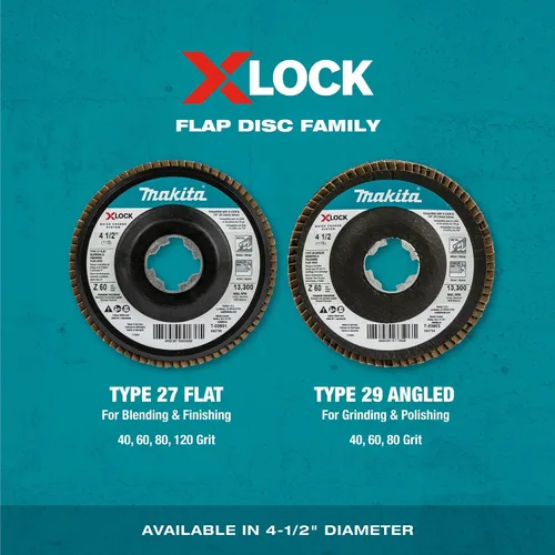 Vista 8 de Makita T-03903-3 X-Lock 4‑1/2" 60 Grit Type 29 Disco de pulido y pulido en ángulo X-Lock y todas las amoladoras de eje de 7/8", paquete de 3