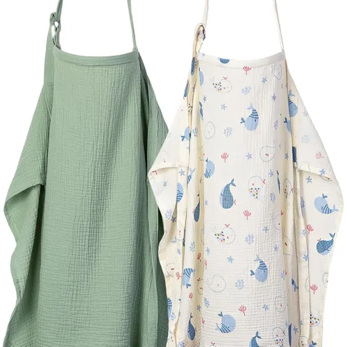 Vista 8 de ANYEDDE Paquete de 2 fundas de lactancia de muselina para lactancia materna, fundas transpirables para lactancia materna con cuello de arco, funda