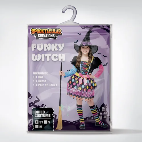 Vista 6 de Spooktacular Creations Disfraz de bruja Funky para niñas disfraz de tutú de bruja de cuento de hadas con sombrero disfraz de bruja malvada juego