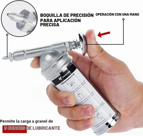 Vista 2 de Thorstone Mini pistola de grasa de 3 onzas, diseño de una mano con boquilla