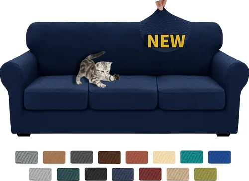Vista 109 de XINEAGE Funda de diván para sofá en forma de L, fundas de sofá modular para mascotas, funda de asiento de sofá antideslizante lavable, fundas