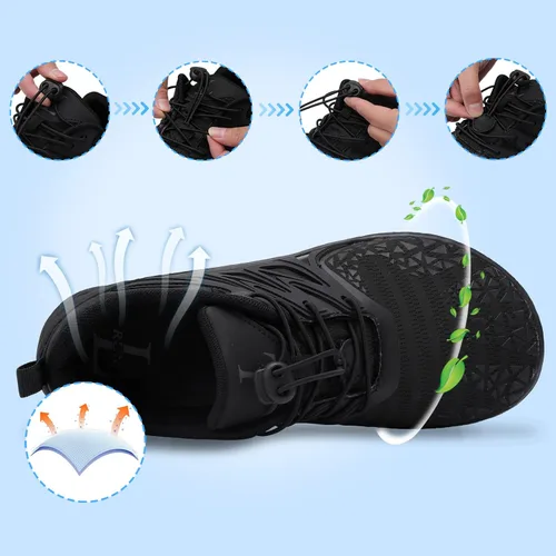 Vista 7 de L-RUN Zapatos de agua para hombre y mujer, zapatos de agua descalzos para senderismo, secado rápido, calcetines acuáticos para natación, buceo