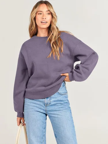 Vista 8 de ANRABESS - Sudaderas de vellón de mujer, cuello redondo, de gran tamaño, bonitas, para otoño e invierno, para estudiantes de preparatoria, jóvenes