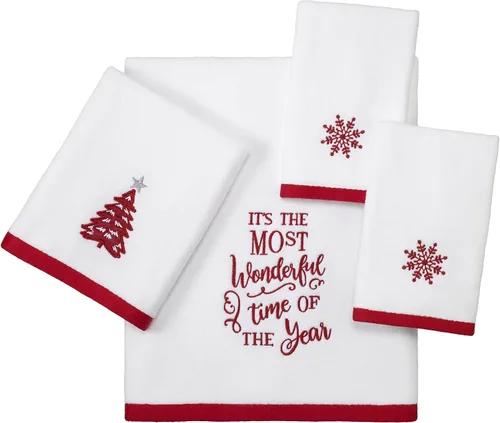 Vista 3 de Avanti Linens - Juego de 2 toallas para los dedos, algodón suave y absorbente, colección Sparkle