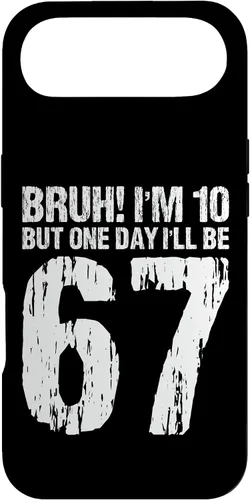 Vista 27 de Bruh I'm 10 But One-Day I'll Be 67 Retro 10th Birthday Kids Case for iPhone 17