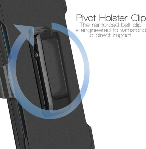 Vista 4 de Funda compatible con Samsung Galaxy A23 5G, con clip para cinturón, resistente, a prueba de golpes, protección de cuerpo completo, funda para Negro