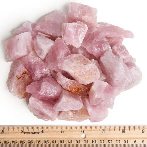 Vista 2 de Rocas en bruto de cuarzo rosa de Madagascar de 2 libras, grandes de 1 pulgada + piedras naturales crudas para artes, manualidades, pulir, taxi