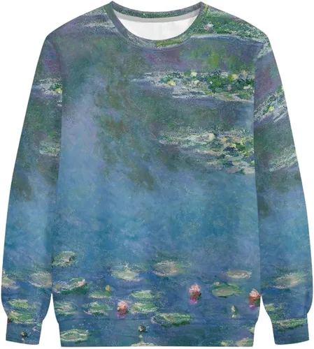 Vista 3 de JooMeryer - Sudadera de cuello redondo con estampado 3D de Van Gogh Starry Night para mujer