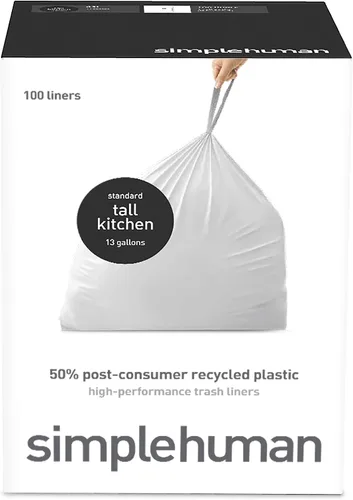 Vista 16 de simplehuman Forro para bote de basura de ajuste personalizado, 45 litros/12 galones, 20 unidades (paquete de 2)