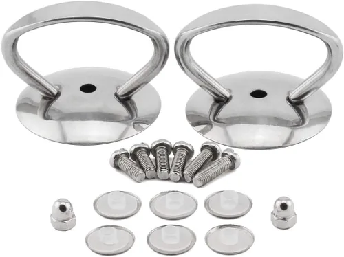 Vista 2 de Pomo universal para tapa de olla, mango de repuesto de acero inoxidable para utensilios de cocina, perilla de agarre con tres tornillos de montaje