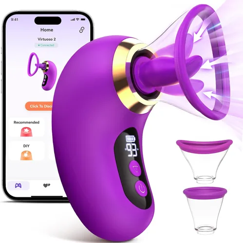 Vista 9 de Juguetes sexuales de rosa para mujer - Vibrador de succión de 5 en 1, juguete sexual de rosa, 3 succiones, 9 lamidos de lengua y vibración, juguetes