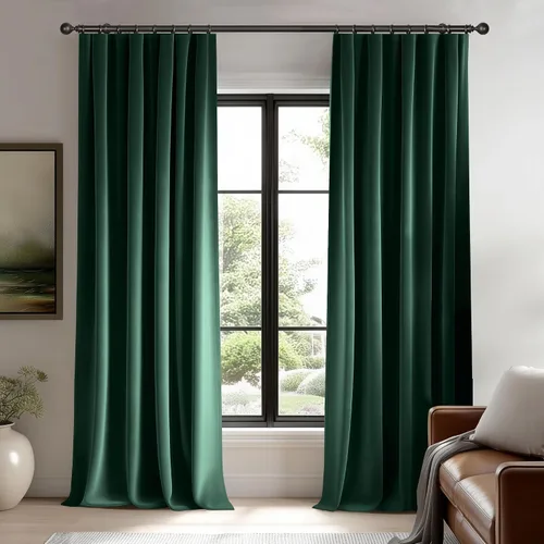 Vista 12 de Beauoop - Cortinas de terciopelo marrón para dormitorio, sala de estar, 52 x 96 pulgadas, 2 paneles Marrón dorado