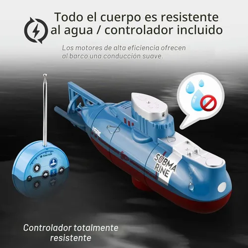 Vista 8 de GoolRC Mini submarino RC, LSRC-SMI barco de control remoto impermeable buceo juguete (azul)