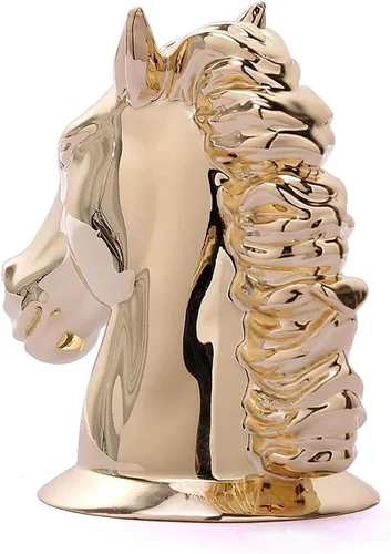 Vista 5 de Botellas de perfume vacías con spray de vidrio transparente recargable con tapa de botella de cabeza de caballo de metal dorado, botella atomizadora