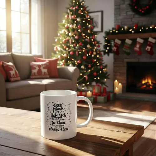 Vista 8 de Good Friends are Like Stars You Don't Always See Them but Know They Always There - Taza de café de cerámica con tema de la amistad, regalo