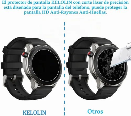 Vista 5 de Protector de pantalla de vidrio templado para Amazfit GTR 4, antiarañazos, antirreflejos, antihuellas, compatible con Amazfit GTR 4