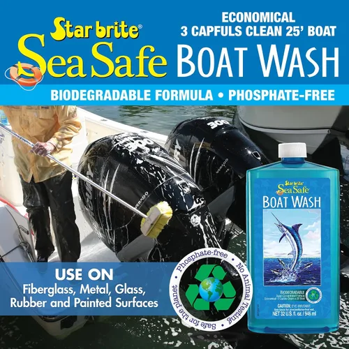 Vista 5 de STAR BRITE Sea Safe Boat Wash – Super concentrado – Elimina instantáneamente la suciedad, la mugre, los depósitos de sal y más sin quitar cera