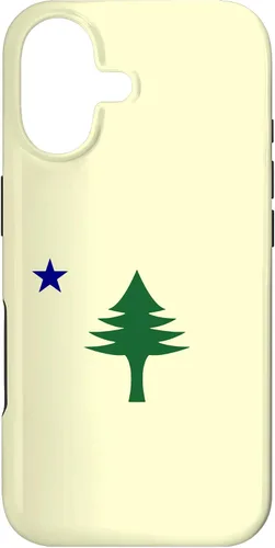 Vista 32 de Old Maine State Original Flag 1901 Pine Tree Case for iPhone 16