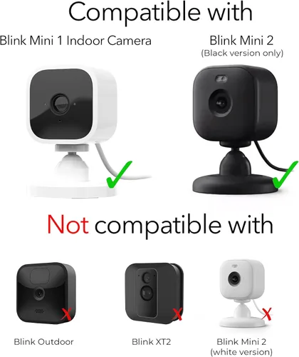 Vista 2 de Wasserstein Funda de reloj despertador para Blink Mini, versión negra, cubierta discreta para colocación de cámara discreta, no compatible con Blink
