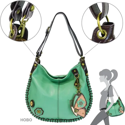 Vista 5 de Bolso Hoboxbody convertible con encanto (verde azulado) (mariposa), Mariposa