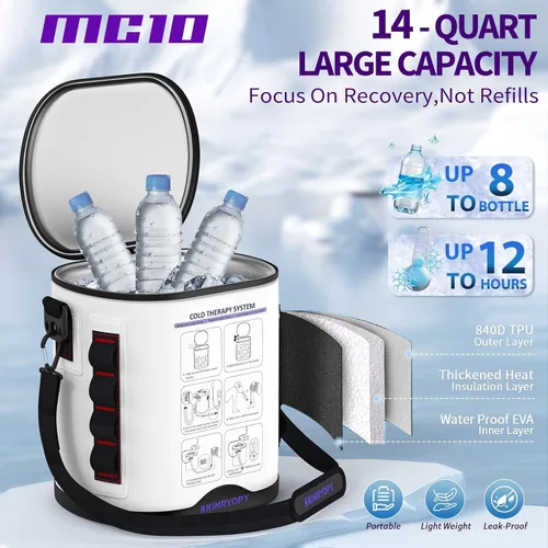 Vista 2 de Máquina de terapia de frío con temporizador programable, máquina de hielo portátil para tobillo después de la cirugía, sistema de recuperación