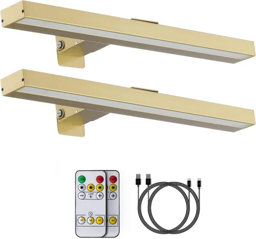 Vista 12 de MIOBLUE Luces LED para fotos con control remoto, luz de metal de 16 pulgadas, lámpara de visualización recargable, luz de diana regulable