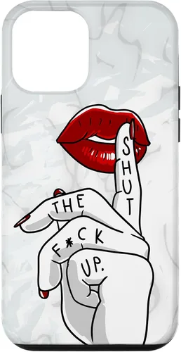 Vista 16 de STFU - Funda de regalo para iPhone 17 con texto en inglés "Lips Cool Swear Words Cussin Saying Women Bad Girs