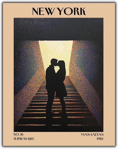 Vista 4 de K&L DESIGN CO. Impresión artística retro vintage de Nueva York, póster sin marco de 11 x 14 pulgadas, recuerdos de la ciudad de Nueva York, bonita