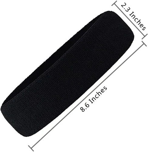 Vista 4 de Paquete de 3 diademas para hombre y mujer tela de rizo que absorbe la humedad para deportes tenis gimnasio entrenamiento