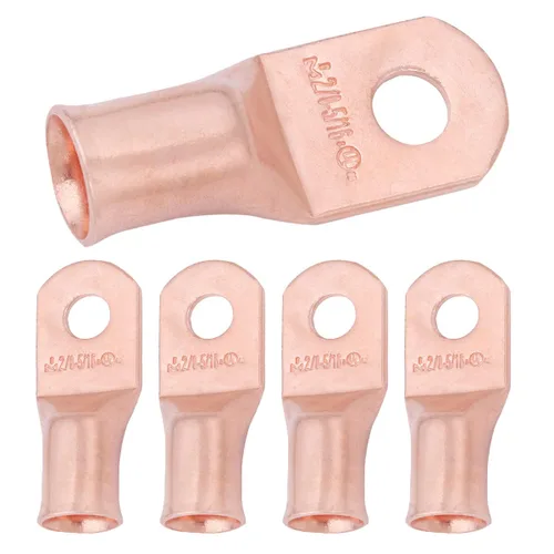 Vista 16 de SELTERM - 5 terminales de anillo resistentes para cable de batería, calibre 1/0 AWG, pernos de 1/2 pulgadas, terminales de calibre 0, ojales