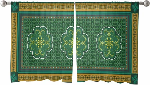 Vista 26 de Cortinas traslúcidas para camión rojo de Navidad de 45 pulgadas de largo, juego de 2 paneles de tablero de madera retro rústico con cuadros