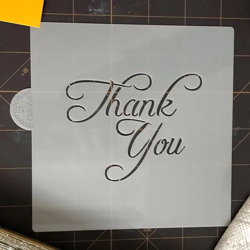 Vista 3 de Plantilla de galletas y manualidades de Thank You de Designer Stencils