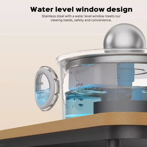 Vista 6 de Fuente de agua para gatos de acero inoxidable, 8 filtros de repuesto, sistema de filtración multicapa de 8 esponjas compatibles con filtros