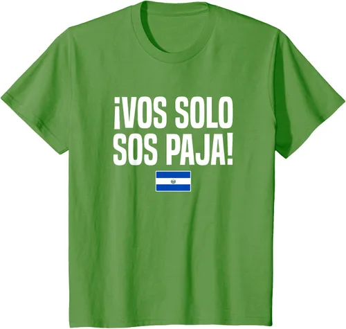 Vista 57 de Camiseta Vos Solo Sos Paja Salvadoran Slang Bandera de El Salvador, Negro