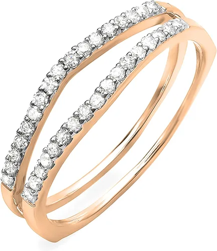 Vista 8 de Dazzlingrock - Anillo de boda redondo con diamantes blancos 10K oro blanco