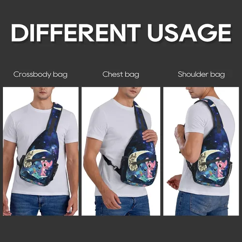 Vista 2 de Pcoxeim Cartoon Anime Crossbody Sling Backpack for Women Men Gifts Multipurpose Sling Bag Travel Hiking Gym Chest Bag Daypack