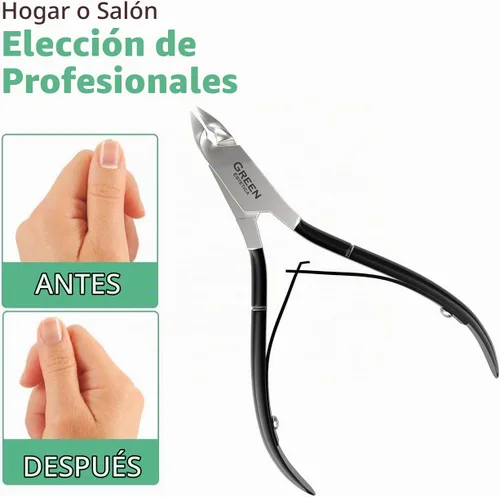 Vista 2 de Cortadora de Cutículas Profesional con Empujador de Cutículas, Removedor de Cutículas para Uñas, Alicate Plateado de Acero Inoxidable, Cuchillas
