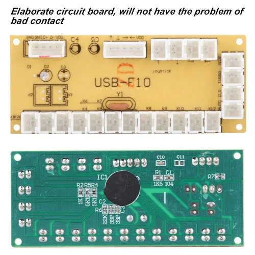 Vista 2 de Placa de circuito del controlador del juego del codificador USB para los juegos de lucha de la PC, asamblea del tablero de control del joystick